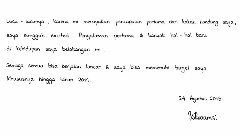 Tanda Tangan lebih kecil dari tulisan tangan