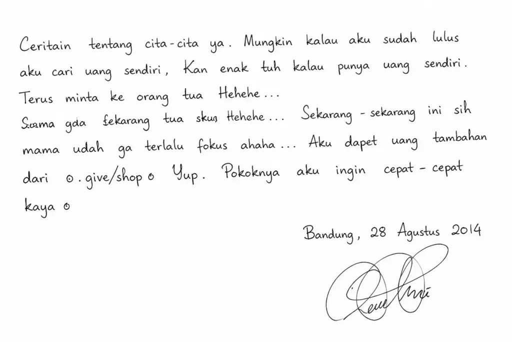 Tanda Tangan lebih besar dari tulisan tangan